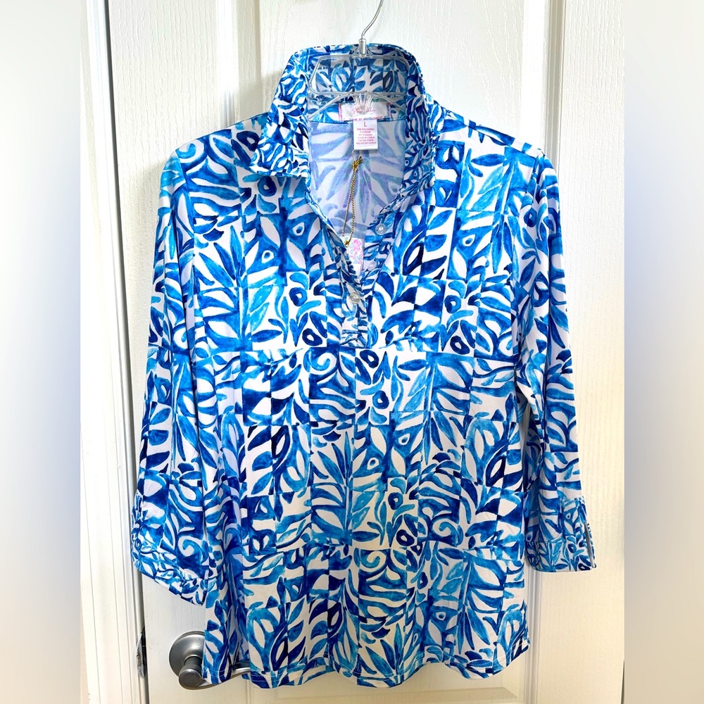 Stella Parker Collection UPF 50 Sun Protection Top Size Large NWT
